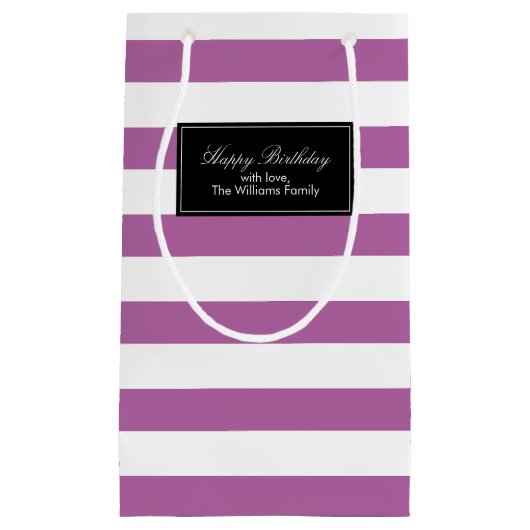 Orchid Paars Stripes Patroon Klein Cadeauzakje (Voorkant)