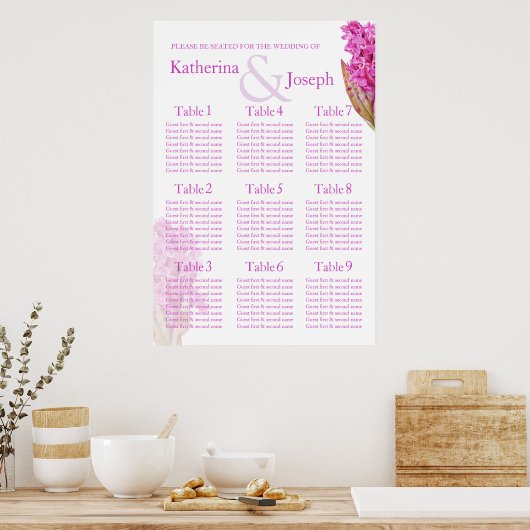Orchid paars Weddenschap Tafelbord 1-9 Poster (Keuken)