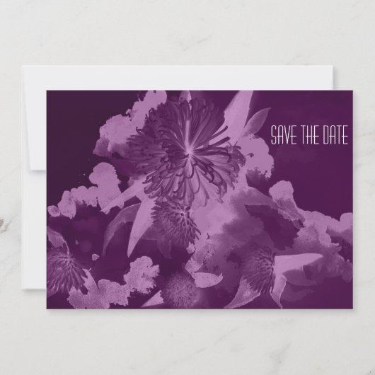 Orchid Paars Wedding Save the Date Invitations (Voorkant)
