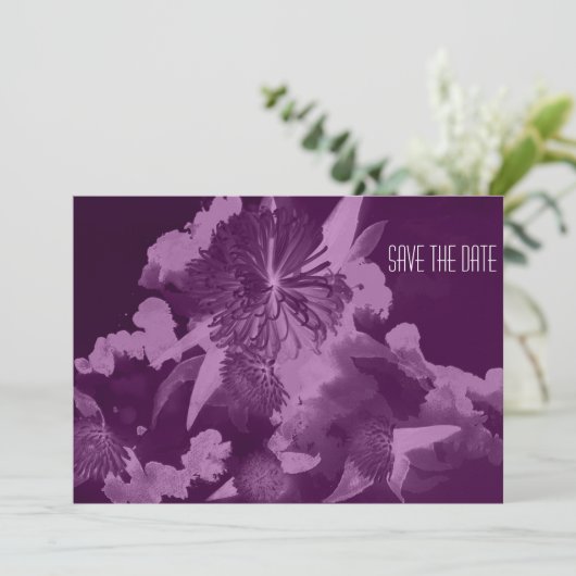 Orchid Paars Wedding Save the Date Invitations (Staand voorkant)
