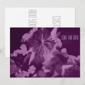 Orchid Paars Wedding Save the Date Invitations (Voorkant / Achterkant)