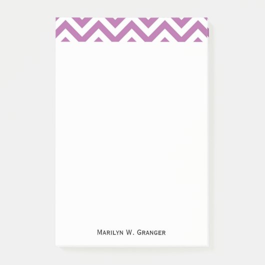 Orchid Paars White Large Chevron ZigZag Pattern Post-it® Notes (Voorkant)