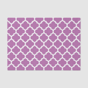 Orchid Paars White Moroccan Quatrefoil Pattern #5 Tissuepapier