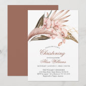 Orchid Pampas Terracotta Christening Uitnodiging (Voorkant / Achterkant)