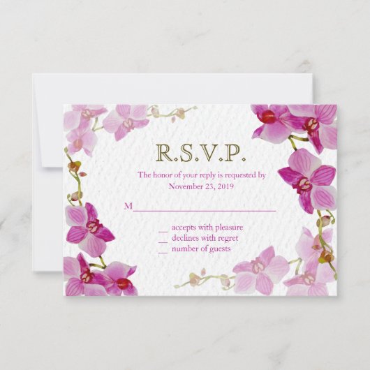 Orchid Paradise, Responskaarten RSVP Kaartje (Voorkant)