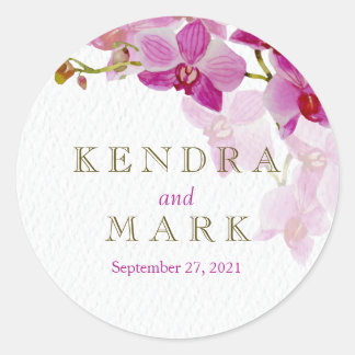 Orchid Paradise Trouwstickers Ronde Sticker