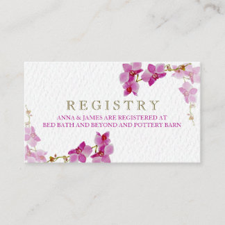 Orchid Paradise Wedding Registry Kaart