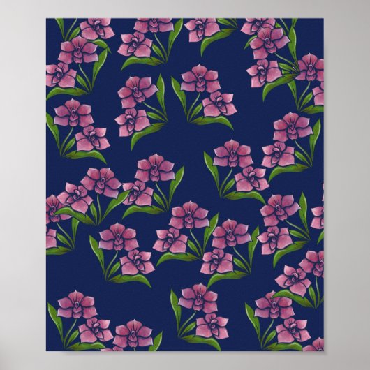 Orchid Pattern Garden of Orchids Art Poster (Voorkant)