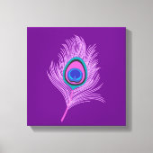 Orchid Peacock Feather op Amethyst Paars Canvas Afdruk (Voorkant)