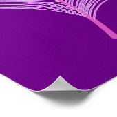 Orchid Peacock Feather op Amethyst Paars Poster (Hoek)