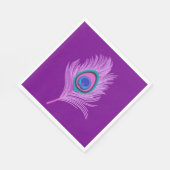 Orchid Peacock Feather op Amethyst Paars Servetten (Hoek)