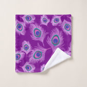 Orchid Peacock Feathers op Amethyst Paars Bad Handdoek (Wasdoekje)