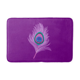 Orchid Peacock Feathers op Amethyst Paars Badmat