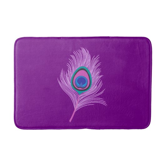 Orchid Peacock Feathers op Amethyst Paars Badmat (Voorkant)
