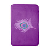 Orchid Peacock Feathers op Amethyst Paars Badmat (Voorkant Verticaal)