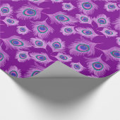 Orchid Peacock Feathers op Amethyst Paars Cadeaupapier (Hoek)