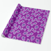 Orchid Peacock Feathers op Amethyst Paars Cadeaupapier (Uitgerold)