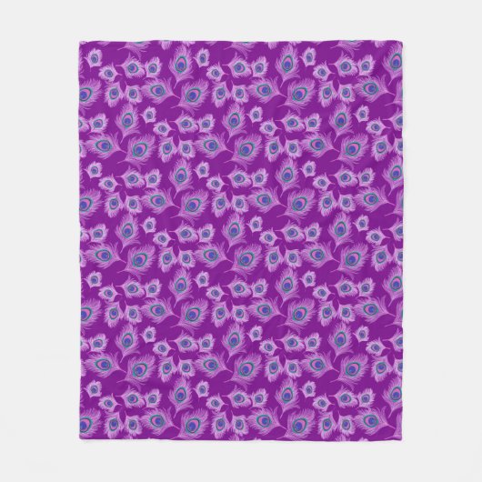 Orchid Peacock Feathers op Amethyst Paars Fleece Deken (Voorkant)