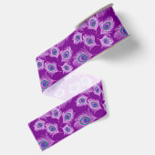 Orchid Peacock Feathers op Amethyst Paars Grosgrain Lint (Achterkant)