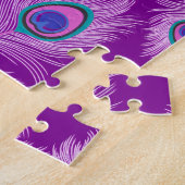 Orchid Peacock Feathers op Amethyst Paars Legpuzzel (Zijkant)