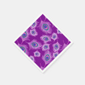 Orchid Peacock Feathers op Amethyst Paars Servetten (Hoek)