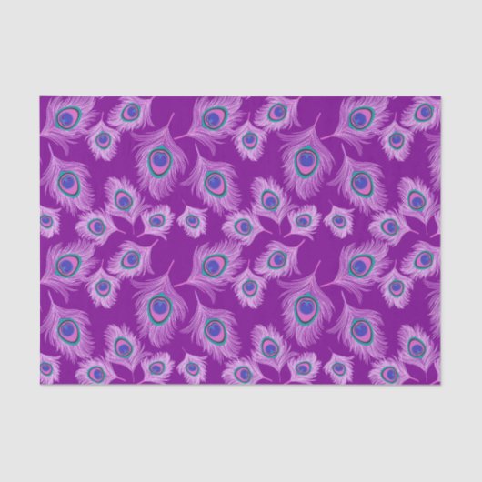 Orchid Peacock Feathers op Amethyst Paars Tissuepapier (Voorkant)