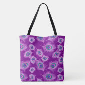 Orchid Peacock Feathers op Amethyst Paars Tote Bag (Achterkant)