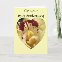 Orchid Personalized 65th Wedding Jubileum Kaart