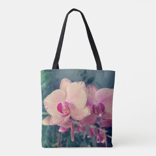 Orchid phalaenopsis ppolka dot roze bloemen bloeme tote bag (Achterkant)