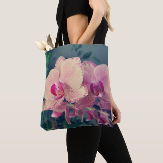 Orchid phalaenopsis ppolka dot roze bloemen bloeme tote bag (Dichtbij)