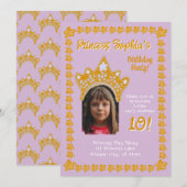 Orchid Pink Princess Crown Floral Photo Birthday Kaart (Voorkant / Achterkant)