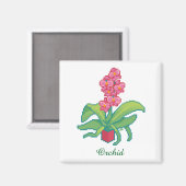 orchid pixelart, Pixel Art  Magneet (Voorkant / Achterkant)
