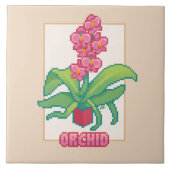 Orchid, Pixelart  Tegeltje (Voorkant)