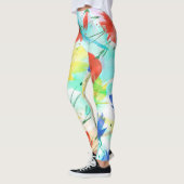 Orchid Poppy Peony Mode Boeket Leggings (Links)