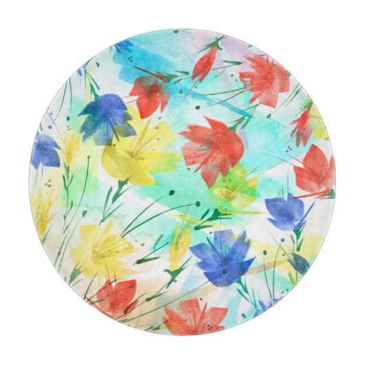 Orchid Poppy Peony Mode Boeket Snijplank (Voorkant)