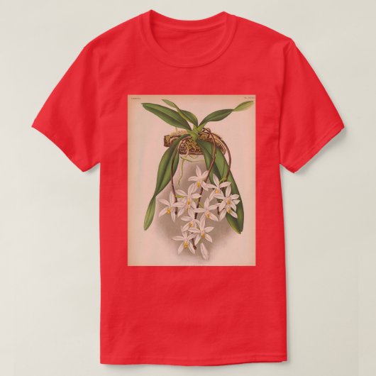 Orchid Print Sarcochilus unguiculatus 1887 T-shirt (Design voorkant)
