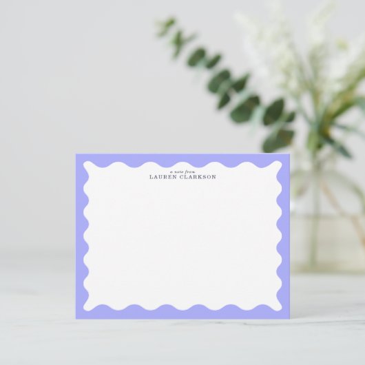 Orchid Purple Wavy Frame Note Card Kaart (Staand voorkant)