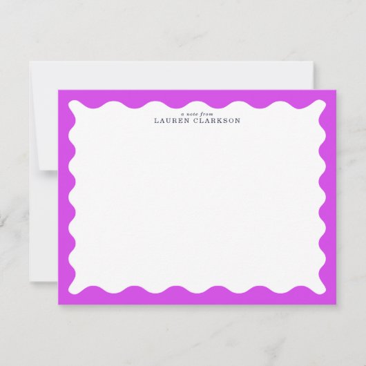 Orchid Purple Wavy Frame Note Card Kaart (Voorkant)