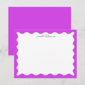 Orchid Purple Wavy Frame Note Card Kaart (Voorkant / Achterkant)