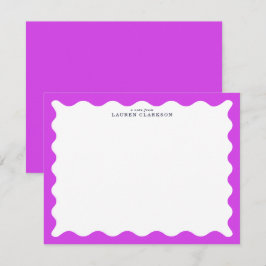 Orchid Purple Wavy Frame Note Card Kaart