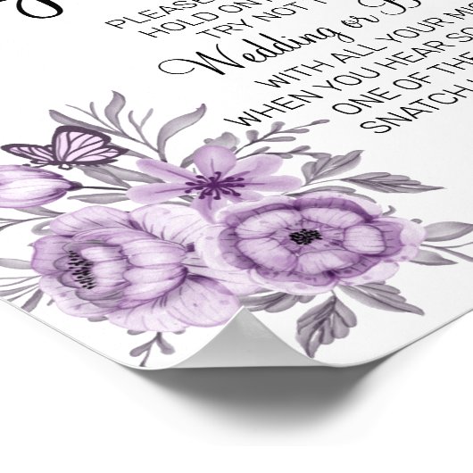 Orchid Put a Ring vrijgezellenfeest game sign Poster (Hoek)