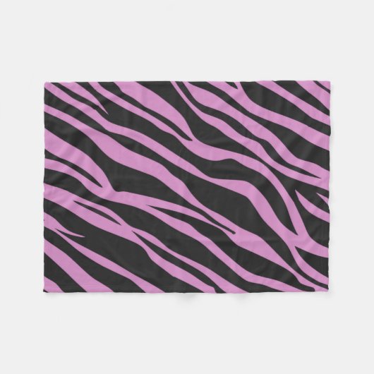 Orchid roze Zebra gestreept Fleece Deken (Voorkant (Horizontaal))
