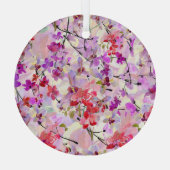 Orchid-Sakura Waterverf Achtergronden Glas Ornament (Achterkant)