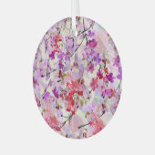 Orchid-Sakura Waterverf Achtergronden Glas Ornament (Voorkant links)