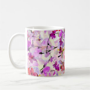 Orchid-Sakura Waterverf Achtergronden Koffiemok