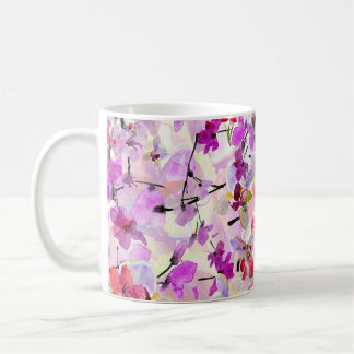 Orchid-Sakura Waterverf Achtergronden Koffiemok