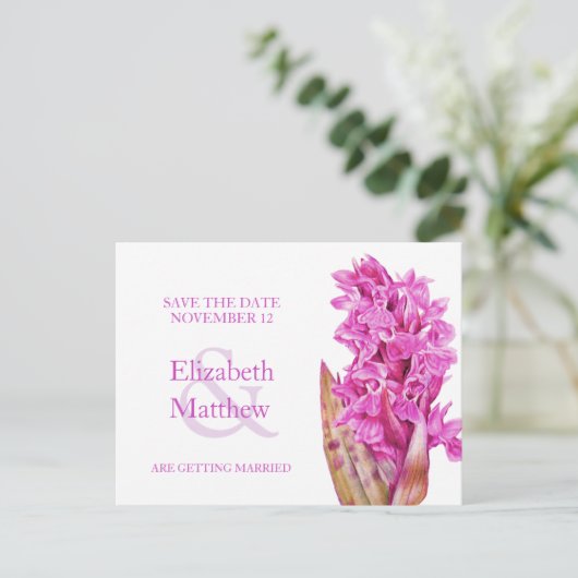 Orchid schilderde bloem, behalve de datumkaart aankondigingskaart (Staand voorkant)