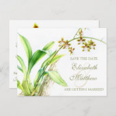 Orchid schilderde bloem, behalve de datumkaart aankondigingskaart (Voorkant / Achterkant)