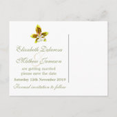 Orchid schilderde bloem, behalve de datumkaart aankondigingskaart (Achterkant)