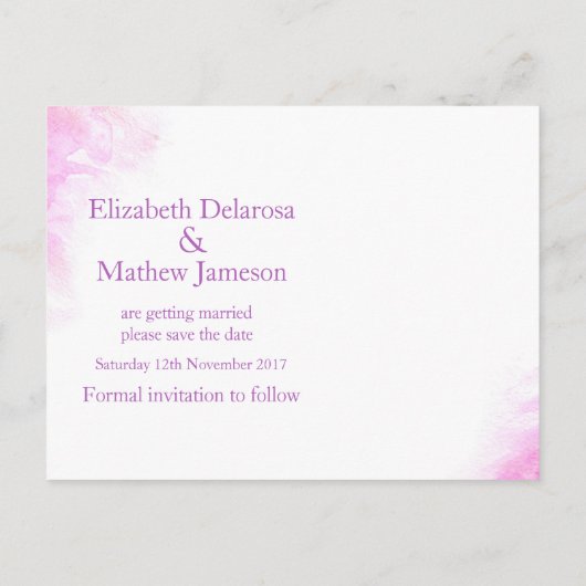 Orchid schilderde bloem, behalve de datumkaart aankondigingskaart (Achterkant)